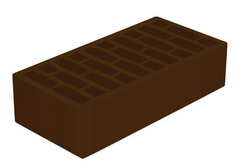 One block brick. vector illustration
