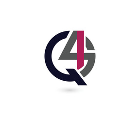 Q4S letter Initial  logo design template illustration