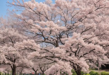 Naklejka premium Cherry blossom pathway in Khun Wang ChiangMai, Thailand. 