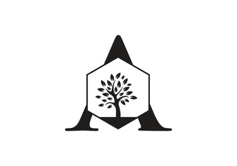 Fototapeta premium Letter and tree logo design for your business