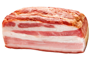 pedaço de bacon isolado em fundo transparente - toucinho defumado