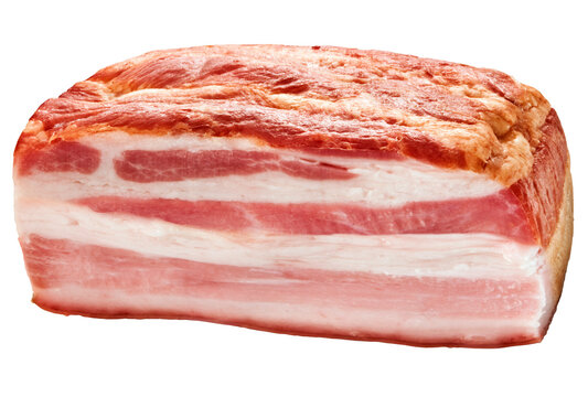 peda&ccedil;o de bacon isolado em fundo transparente - toucinho defumado