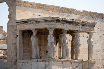 Loggia delle Cariatidi nell'Acropoli di Atene, Grecia