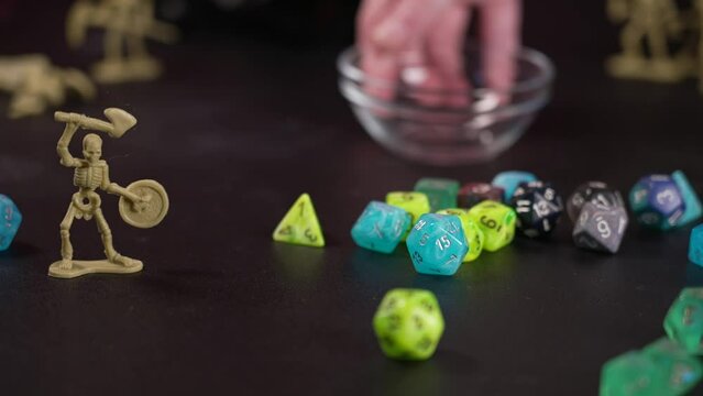 Dice Being Poured from Bowl