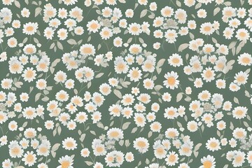 Repetitive daisies floral pattern