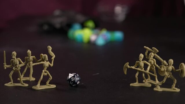 D20 Roll with Skeleton Figures