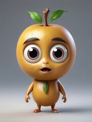 Photo Of A 3D Cartoon Sweet Granadilla Character Isolated On A White Background