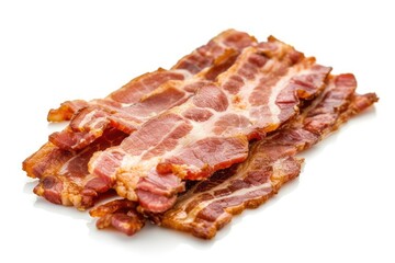 High resolution image of pork brisket and salted bacon isolated on white