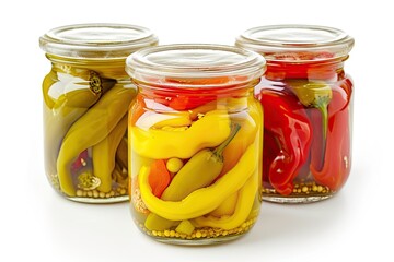 Isolated white background with pickled pepper