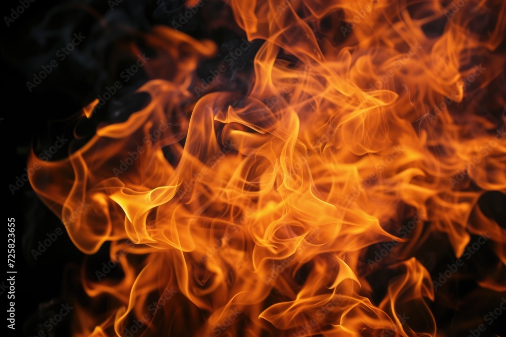 Poster close up of fire with flames in the background. suitable for various uses