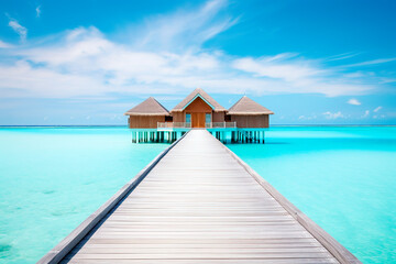 Water bungalow. Islands of the Maldives