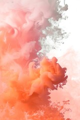 pink and white colors splash paint, smokey ink background