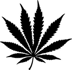 Cannabis or marijuana leaf icon isolated on white background