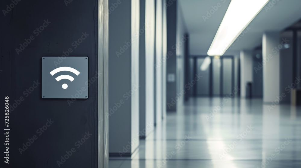 Poster embracing simplicity: wireless signs in a minimalist setting