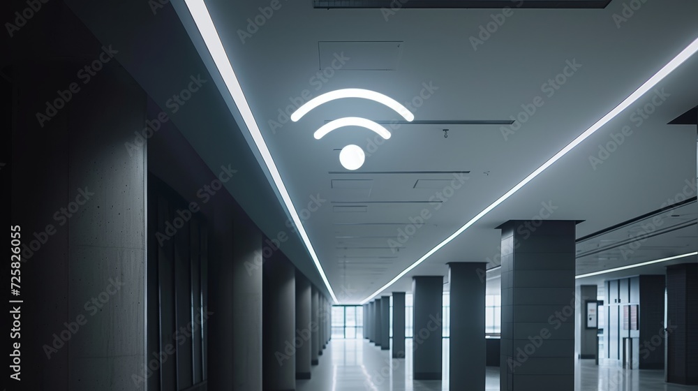 Poster embracing simplicity: wireless signs in a minimalist setting