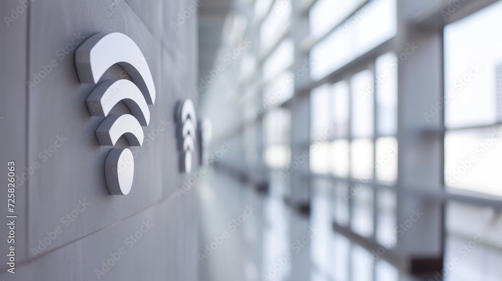 Poster embracing simplicity: wireless signs in a minimalist setting