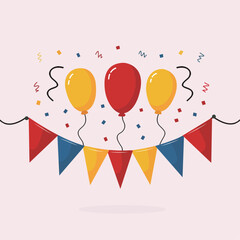 happy birthday card with balloons