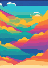 Text Background Set: Rainbow Landscape, Dragon, Dinosaur, Festival, Frame, Legalize, Chinese, Asian, Japanese, Engraving