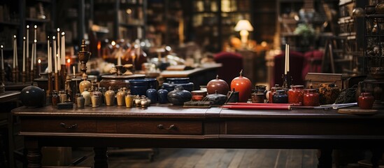 Old billiard, snooker, pool table in rural country classic