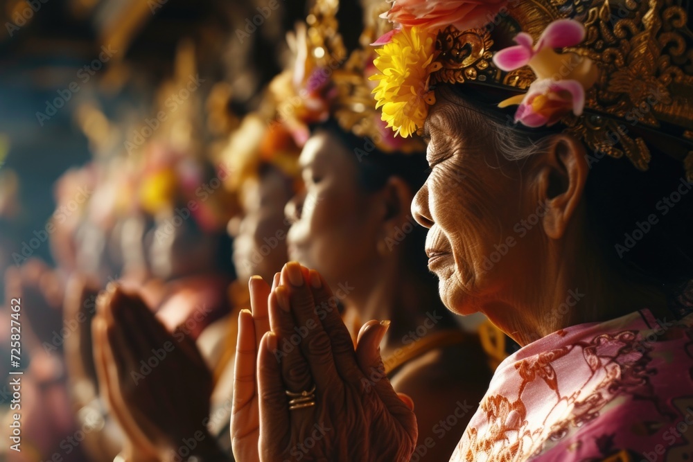 Aufkleber a group of people standing in a line, joining their hands together. this image can be used to repres