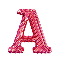 Ribbed pink  symbol. letter a