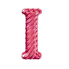 Ribbed pink  symbol. letter i