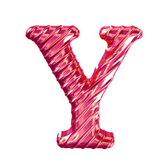 Ribbed pink  symbol. letter y