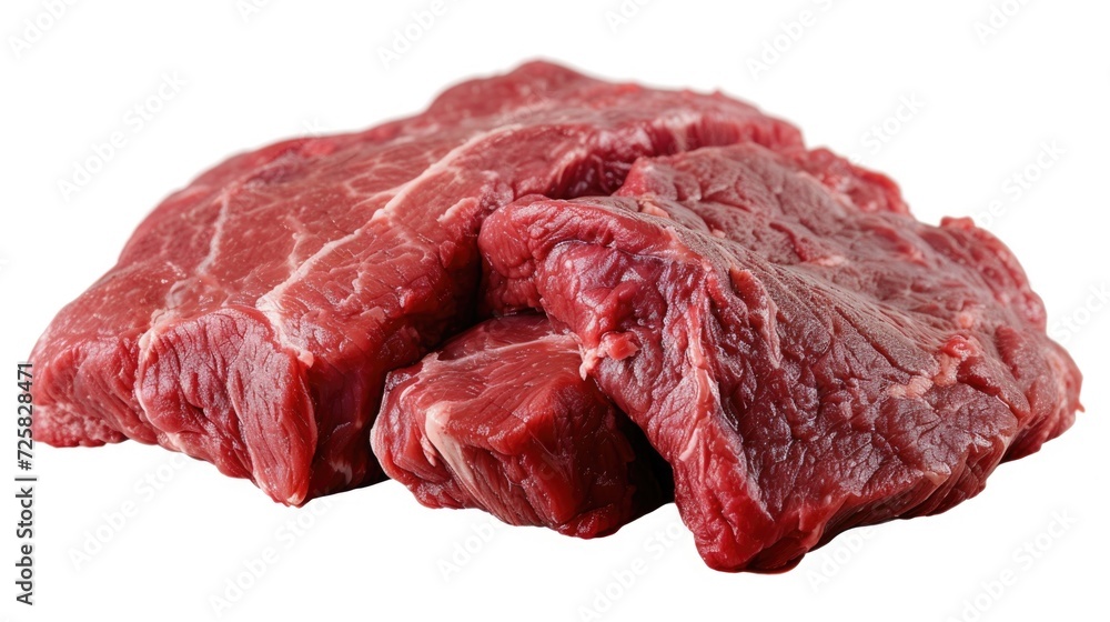 Aufkleber A pile of raw meat stacked on top of each other. Versatile image for various culinary and food-related projects