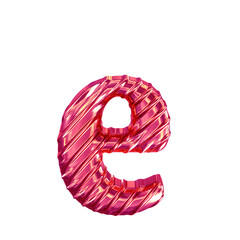 Ribbed pink  symbol. letter e