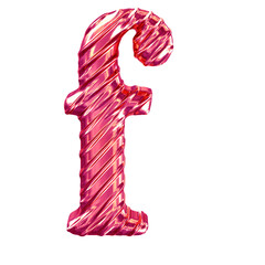 Ribbed pink  symbol. letter f