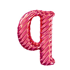 Ribbed pink  symbol. letter q