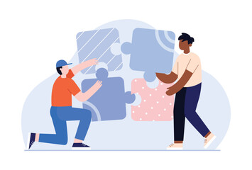 teamwork business solution illustration concept