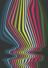 Trendy poster design. Modern, vibrant, composition. Circles, elements, curves, lines.
