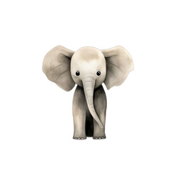 elephant children book drawing on a transparent background png isolated