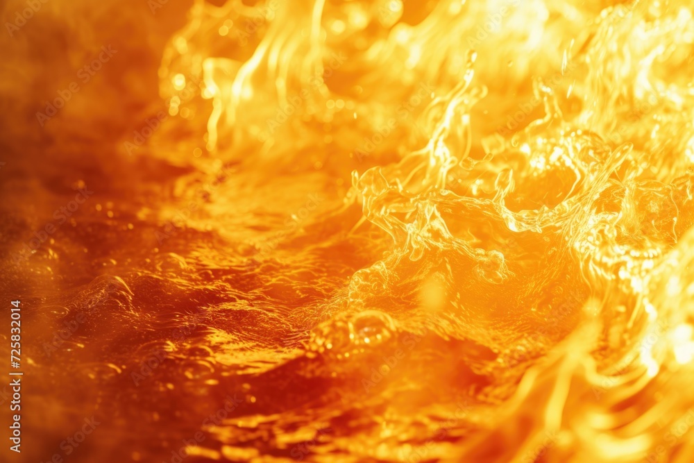 Poster A close-up view of a burning fire. Perfect for adding warmth and intensity to any project