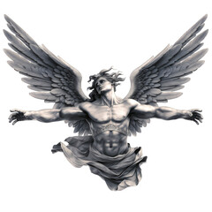 statue of an angel with arms wide open on a transparent background png isolated - obrazy, fototapety, plakaty