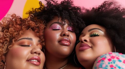 Obraz premium Beautiful group of multicultural women posing in a horizontal portrait.