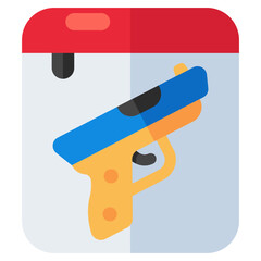 A colored design icon of gun