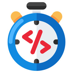 Premium download icon of coding time