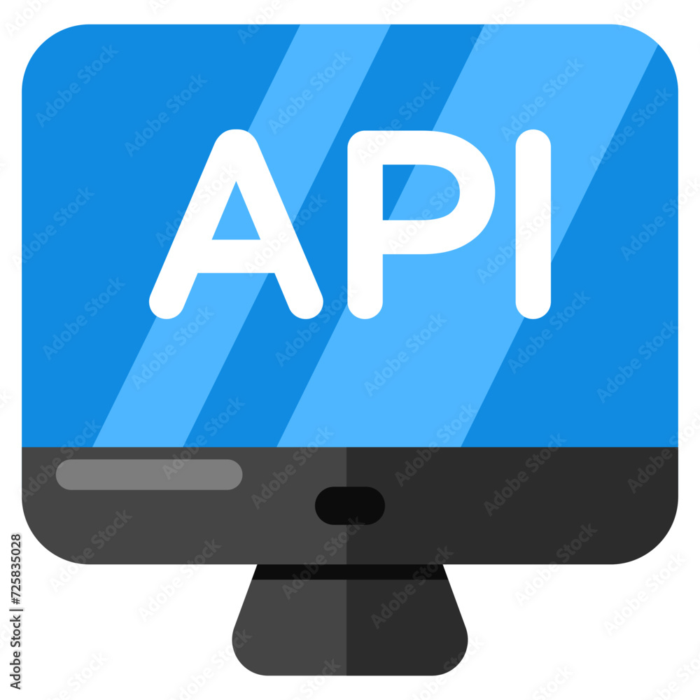 Wall mural conceptual flat design icon of api