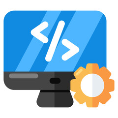 Unique design icon of web coding