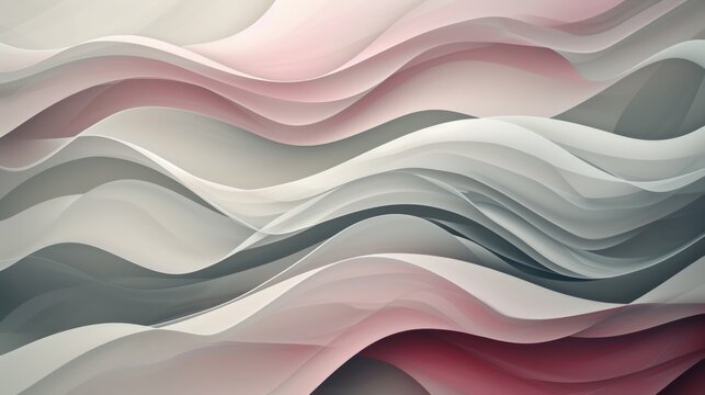 Modern illustration gray and dark pink waves texture background. AI generated image