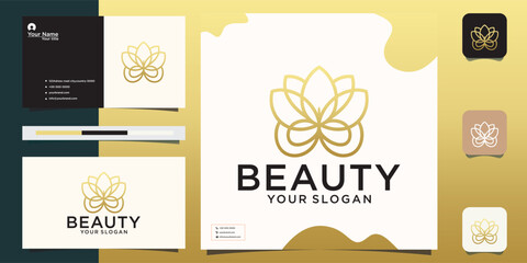 Lotus SPA, Lotus flower logo vector design. logo and business card design.