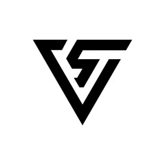 Letter c s v triangle shapes alphabet modern monogram abstract logo idea