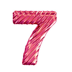 Ribbed pink symbol. number 7