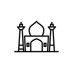 Mosque flat vector illustration template 02