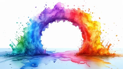 Gardinen Illustration of rainbow colors painting © senadesign
