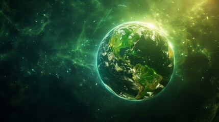 Obraz na płótnie Canvas Radiant Earth: Globe of Sustainable Innovation