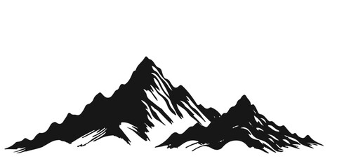 Vector silhouettes of mountains - obrazy, fototapety, plakaty