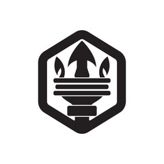 Trident logo icon, vector illustration template design © AR54K4 19